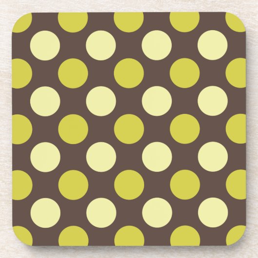 "Retro Dots - Schokolade und Limone" Untersetzer (Vorderseite)