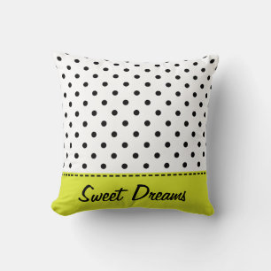 Retro Dots - Schwarzweiß-Kissen Kissen