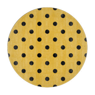 Retro Dots - Senf & Black Cutting Board Schneidebrett