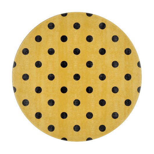 Retro Dots - Senf & Black Cutting Board Schneidebrett (Vorderseite)