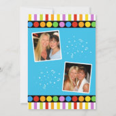 Retro Dots & Stripes Geburtstag Bowling Party lade Einladung (Rückseite)