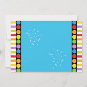 Retro Dots & Stripes Geburtstag Bowling Party lade Einladung (Rückseite)