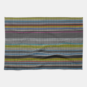 Retro dots stripes Rainbow Kitchen Handtuch #2