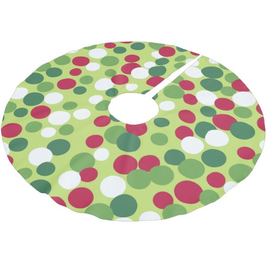 Retro Dots Weihnachtsbaumrock Polyester Weihnachtsbaumdecke (Schrägansicht)