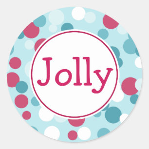 Retro Dots Weihnachtskleber Runder Aufkleber