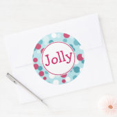 Retro Dots Weihnachtskleber Runder Aufkleber (Umschlag)