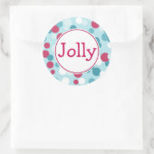 Retro Dots Weihnachtskleber Runder Aufkleber (Tasche)