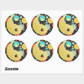 Retro Dots Yin und Yang Sticker (Blatt)