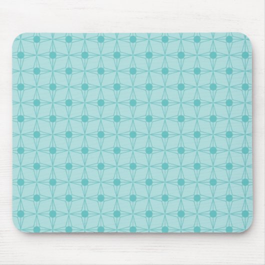 Retro Dotted Star Mousepad, Türkis Mousepad (Vorne)