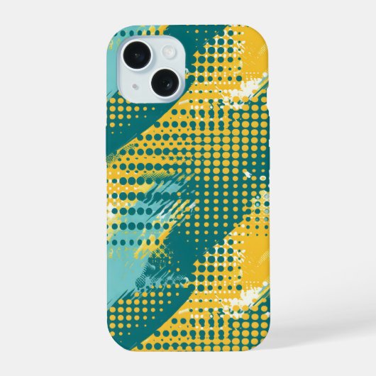 Retro Dotwave iPhone 15 Hülle (Rückseite)