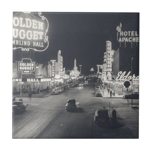 Retro Downtown Las Vegas Fliese (Vorderseite)