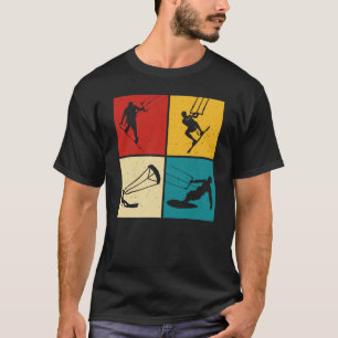 Retro Drachen Kitesurfen T-Shirt