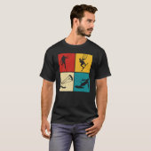 Retro Drachen Kitesurfen T-Shirt (Vorne ganz)