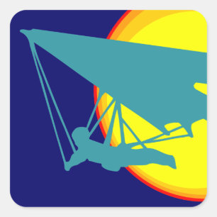 Retro-Drachengleiter Quadratischer Aufkleber