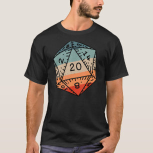 Retro Dragon Dungeon Dice D20 Dice Art Rpg Gamer T-Shirt