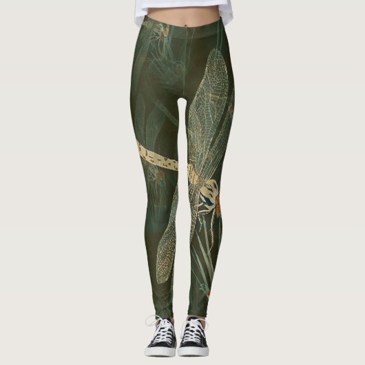 Retro Dragonflies Leggings (Vorderseite)