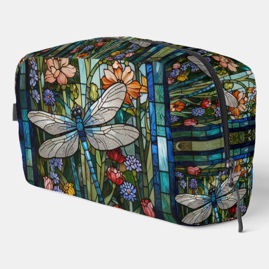 Retro Dragonfly Art Malerei botanischen Boho Waschbeutel (Rechte Ecke)