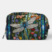 Retro Dragonfly Art Malerei botanischen Boho Waschbeutel (Rückseite)