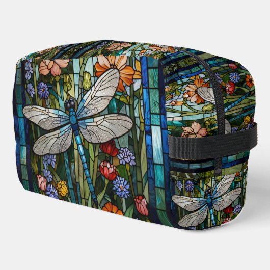 Retro Dragonfly Art Malerei botanischen Boho Waschbeutel (Linke Seite)