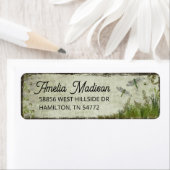 Retro Dragonfly Botanical Return Address Labels (Insitu)