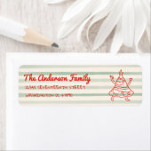 Retro Drawn Green Red Funny Christmas Tree Address (Insitu)