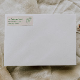 Retro Drawn Green Santa Claus Merry Christmas