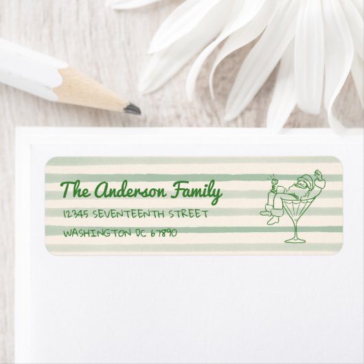 Retro Drawn Green Santa Claus Merry Christmas Fun (Insitu)