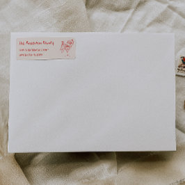 Retro Drawn Red Santa Claus Merry Christmas