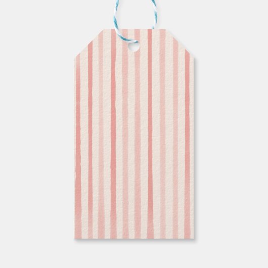 Retro Drawn Red Stripes Santa Claus Christmas Geschenkanhänger (Rückseite)