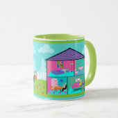 Retro Dream House Tasse (VorderseiteRechts)
