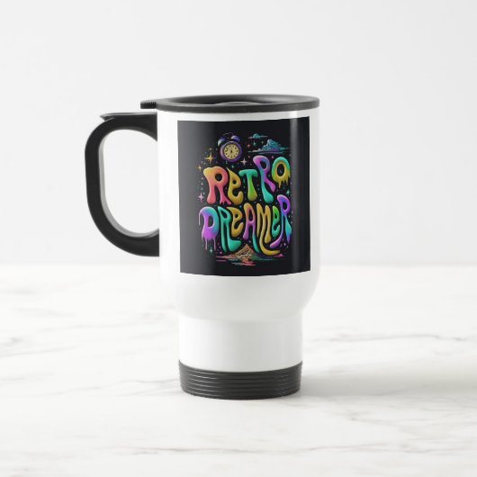 "Retro Dreamer" Reisecoffee Mug. Reisebecher (Links)