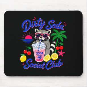 Retro-dreckige Limonade-Sozialclub-Waschbär-Sommer Mousepad