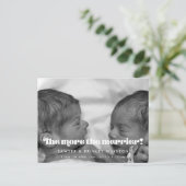 Retro-Drehbuch Twin Birth Je mehr das bessere Foto Postkarte (Stehend Vorderseite)
