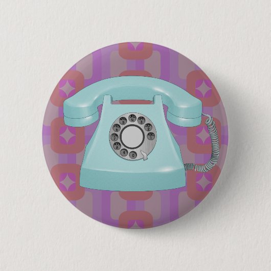 Retro-Drehwählscheibentelefon Button (Vorderseite)