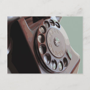 Retro-Drehwählscheibentelefon im Vintage-Design Postkarte