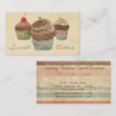 Retro drei Kuchen-Bäckerei Visitenkarte (Vorne/Hinten)