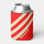 Retro Drei Streifen mit Namen Dosenkühler (Kanne Vorderseite)