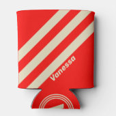 Retro Drei Streifen mit Namen Dosenkühler (Rückseite)