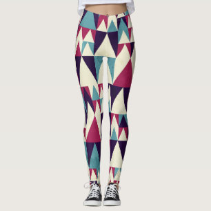 Retro Dreieck Geometrisches Nahtloses Muster Leggings