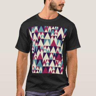 Retro Dreieck Geometrisches Nahtloses Muster T-Shirt