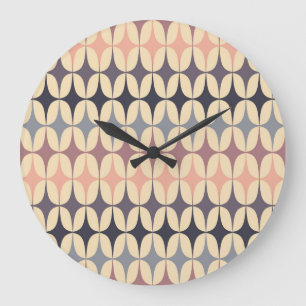 Retro Dreiecke Abstrakte geometrische Muster Große Wanduhr