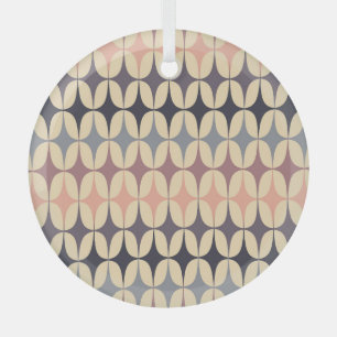 Retro-Dreiecke abstraktes geometrisches Muster Ornament Aus Glas