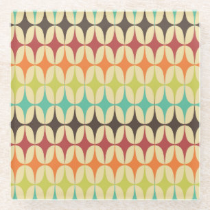 Retro-Dreiecke: Geometrisches Muster Glasuntersetzer