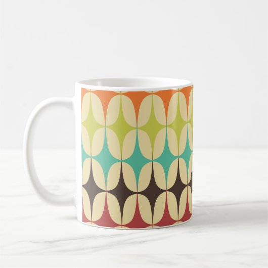 Retro-Dreiecke: Geometrisches Muster Kaffeetasse (Links)