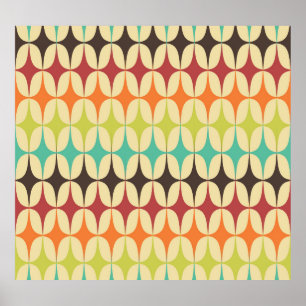 Retro-Dreiecke: Geometrisches Muster Poster