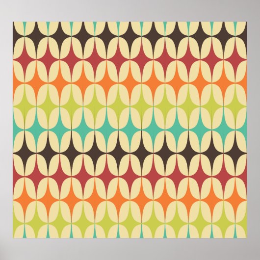 Retro-Dreiecke: Geometrisches Muster Poster (Vorne)
