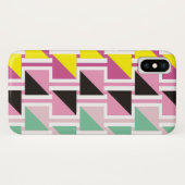 Retro-Dreiecksmuster und rosa, Minze-Quadrate Case-Mate iPhone Hülle (Rückseite (Horizontal))