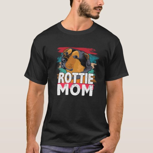Retro Dress Rottweiler Mama Geschenke Rott Dog Mut T-Shirt (Vorderseite)