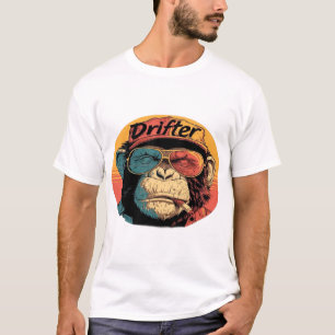 Retro-Drifter-Affe Streetwear-Design T-Shirt