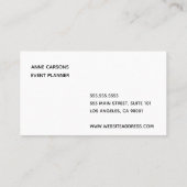 Retro Drink Simple Business Card Visitenkarte (Rückseite)